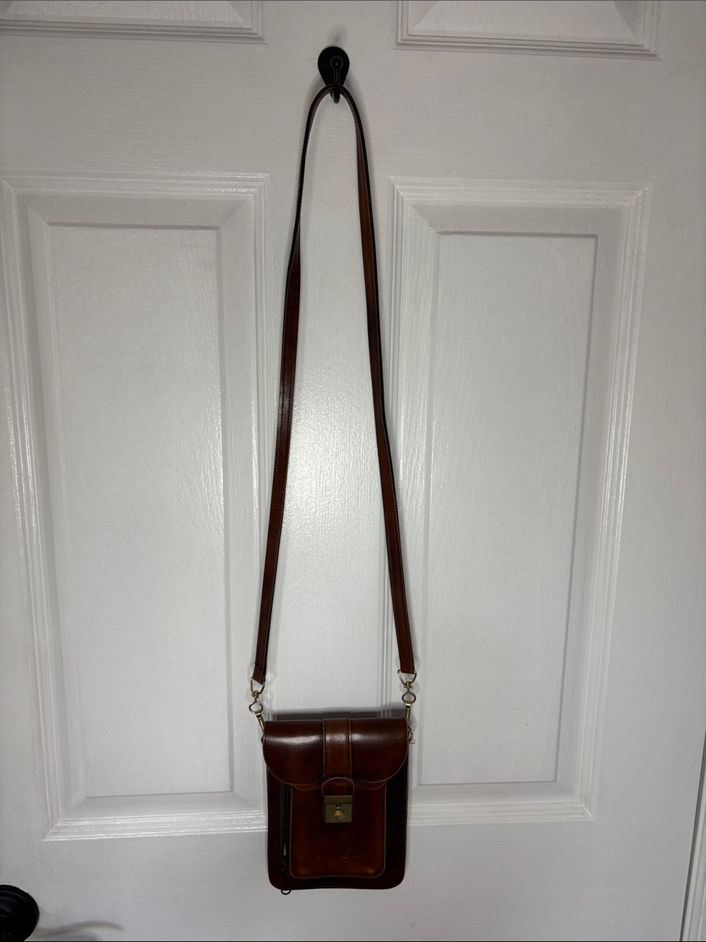 Brown Leather Crossbody Shoulder Bag for Men